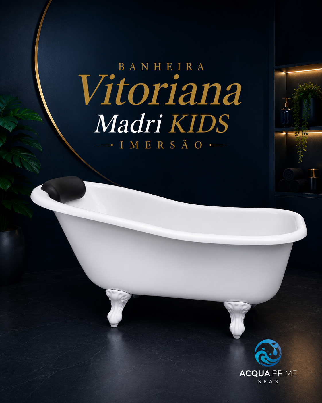 Banheira Vitoriana Madri Slipper Kids - Imersão
