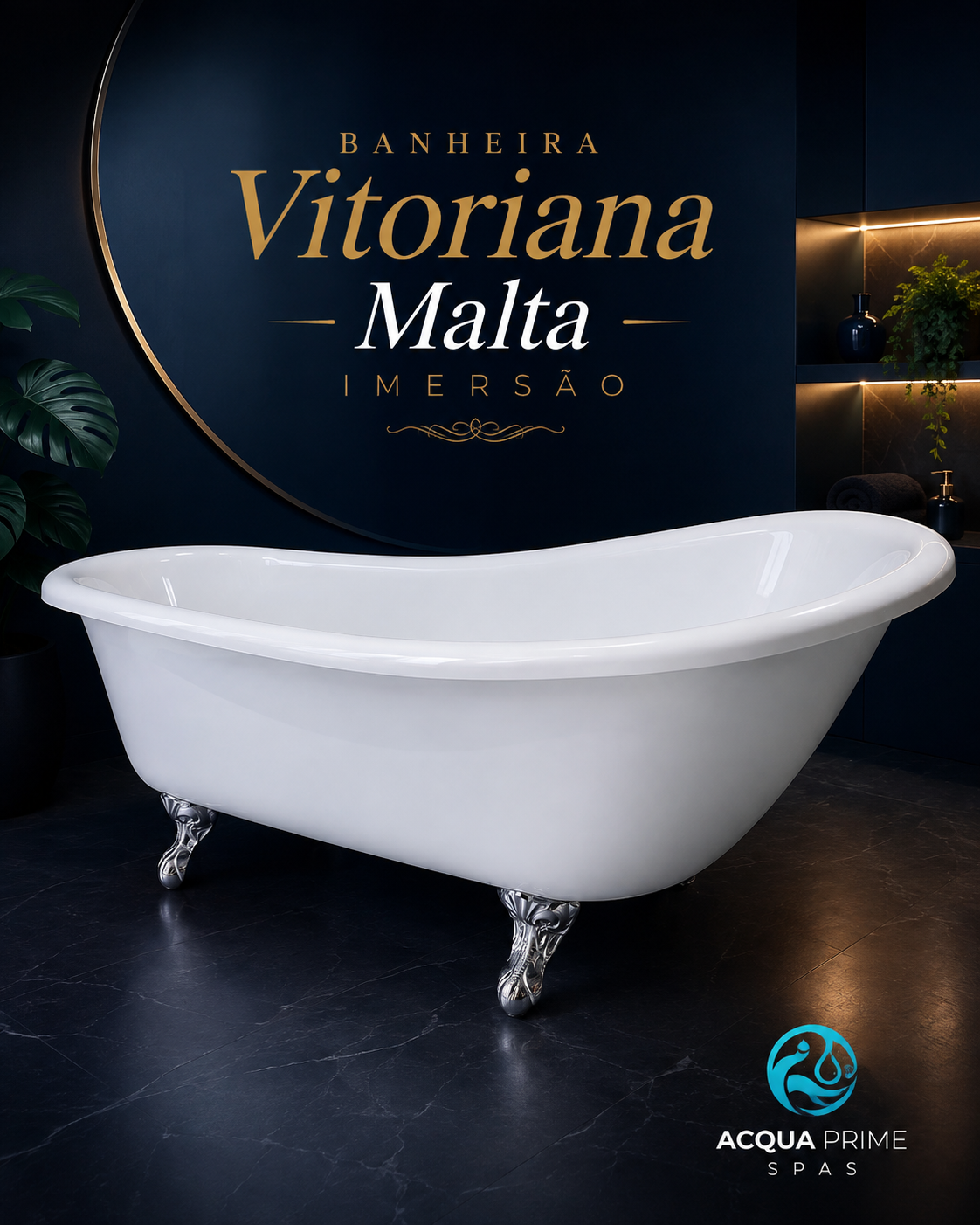 Banheira Vitoriana Malta Slipper Imersão